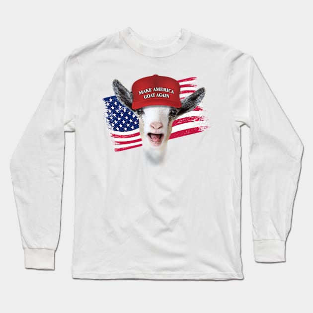 Make America GOAT Again Nigerian Dwarf Goat Long Sleeve T-Shirt by IconicTee